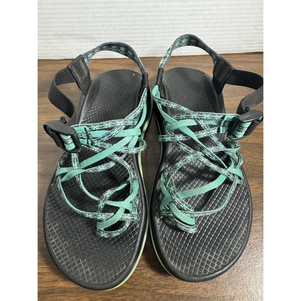 Chaco ZX3 Classic Sport Sandals Womens 8 Green Black Strappy Outdoor